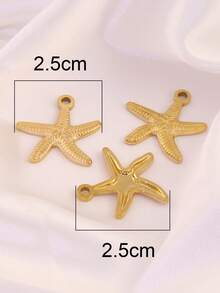 3pcs Stainless Steel Starfish Pendant Findings 18K Gold Plated Ocean Starfish Charms For DIY Jewelry Making Supplies Accessories - Pendants - View 8