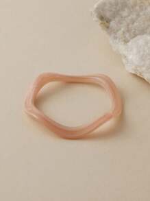1pc Elegant Wavy Resin Wide Bangle Bracelet, Versatile Beach Vacation Style