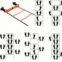 1pc Agility Ladder Speed Training Equipment, Suitable For Soccer Training, Footwork, Coordination And Explosiveness, Applicable For Field, Sand, Home Workout And Gym - Orange - View 9