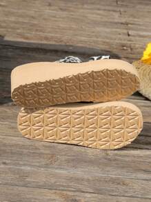 Plus Size 2025 Summer New Wish Fashion Cross-Border Chunky Heel Buckle Sandals, Leopard Print Platform Slide Sandals