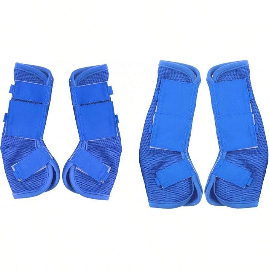 Horse Fly Boots - Equine Leg Wraps And Maximum Horse Fly - Set Of 4 - Deep Blue - View 1