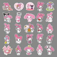 Sanrio 50张可爱三丽鸥旋律兔贴纸，卡通旋律兔图案，适用于剪贴簿、笔记本电脑、手机、行李箱等，防水贴纸，礼品装