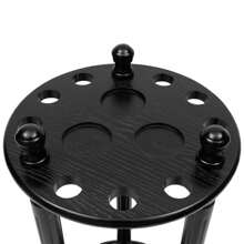 9 Pool Stick Holder, Revolving Billiard Stick Cue Rack, Wood Billiard Cue Rack - 9 Holes Wooden Pool Cue Rack Floor Free Standing Pool Stick Holder Stable