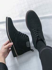 Fashionable, Versatile, Comfortable Suede Leather Boots For Teenagers, Breathable Lining Design Suitable For Outdoor, Business, Office, Travel, - Multicolor - View 4