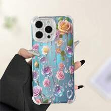 Funda para teléfono (1 unidad). Diseño con colgante y estampado floral. Compatible con 15 Pro, XS, 12 Pro, 14 Plus, 11, 13 y 16. - Colores mixtos 1 - Ver 2