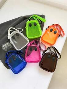 1 pièce Sac en plastique transparent en forme de fantôme pour Halloween, sac à bandoulière croisé mignon et amusant pour femmes, convenant pour les fêtes et les vacances, sac transparent imperméable et anti-sable, cadeau d'Halloween