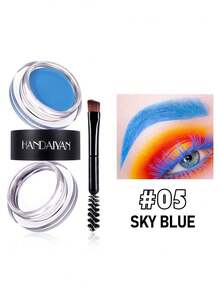 HANDAIYAN 防水持久二合一眉膏，易于涂抹，打造清晰自然的眉毛，具有 3D 立体凝胶 + 眉膏双重效果，适合日常化妆、约会、户外活动、游泳、健身、野餐和露营，配有眉刷，有多种颜色可供选择，万圣节 - 彩色 - 查看 16