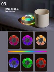 1pc Aroma Diffuser With Color Changing Light, Portable USB Powered Night Light, Air Humidifier For Home, Office, Bedroom, Car, Quiet Desktop Colorful Lamp