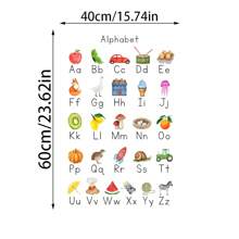 1 件可爱卡通字母艺术海报，现代米白色教育艺术帆布画，防水帆布墙艺术，艺术墙画可作为礼物，可作为客厅、卧室、浴室、办公室、走廊、厨房装饰、房间装饰、家居装饰的装饰品（可选框架）