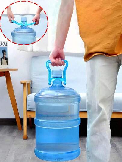 1pc Bottled Water Handle Clamp Simple Blue Plastic Holder, Bottled Water Handling Tool Water Lifter Heavy Duty Bucket Lifter, Bucket Lifter, Household Handle, Bottled Water Cap, Leakproof, Home Decoration, Christmas, Halloween, Party Bottled Water Handling Tools, Gadgets, Office Bottled Water Bottles, Kettle Supplies, Labor-Saving Thickened Handle Bucket Water Lifter