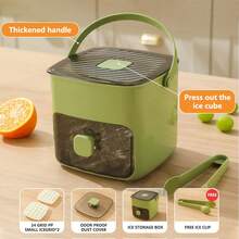 48-Compartment Ice-Making Mold, Ice Plate, Ice Bucket,With Easy Cap - Double Layer, Plastic Storage Tray For Refrigerators, Portable Design For Beverages, Tea & Coffee - Essential Kitchen Gadget, Carnival Gifts,Christmas Gifts, Halloween Gifts - 綠色 - 查看 1