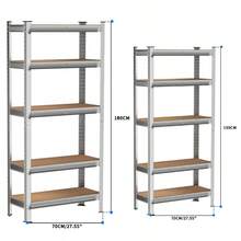 Royalswill Heavy-Duty Utility Shelving, 150 Cm/180 Cm Screwless Storage Rack, Industrial Storage Rack, Supermarket Display Rack, Super Strong Load-Bearing Capacity, Adjustable Storage Layers, Suitable For Living Rooms, Kitchens, Garages, Workshops, Supermarkets And Shops. - Black - View 6