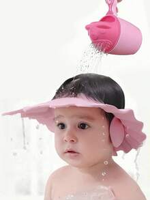 1个卡通洗发杯 婴儿淋浴喷头冲洗杯 儿童洗澡洗头助手 防止孩子害怕洗头 可爱洗发杯也可用作牙刷杯（款式随机）