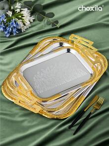 choxila 3 szt./zestaw tacek z wzorem pszenicy - wielofunkcyjna tacka do serwowania i przechowywania deserów, przekąsek, kawiarek, czajników i kubków, idealny prezent świąteczny dla rodziny i przyjaciół, idealna do salonu, sypialni, kuchni, popołudniowej herbaty lub do użytku w hotelu