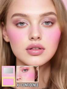 Misslyn MISSLYN-FAKE IT TILL YOU MAKE IT Powder Blush,Matte Powder Blush With Mirror,High Pigmented, Natural Looking Original, Easily Blended, Shade From Sheer To Bold, Long-Wearing Powder Blush For Cheeks That Brushes On Vibrant Yet Natural-Looking Color