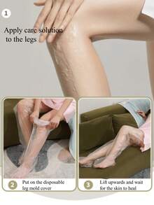 20片/100片一次性腿膜，透明塑料脚膜，防水足部和腿部护理，保湿，防裂，防冻伤，沙龙用腿膜，长度73厘米 - 白色 - 查看 5