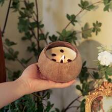 Scented Soybean Coconut Shell Wax Candle - Wooden Wick Fragrance Candle, Made With Genuine Coconut Shell