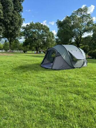 Grote pop-up kampeertent, geen montage nodig, direct klaar voor gebruik, volledig automatische buitentent, geschikt voor 5-8 personen, draagbaar voor kamperen, wandelen en buitengebruik