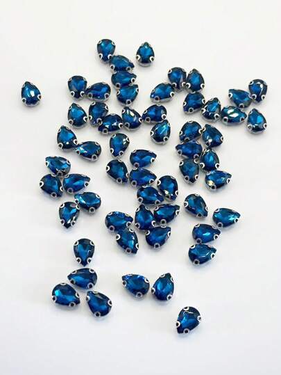 20/100 pezzi 10*14mm Perline in vetro a goccia cucite a mano, perline in vetro a forma asimmetrica, accessori per abbigliamento, scarpe e borse