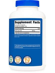 Nutricost Alpha Lipoic Acid 600mg Per Serving, 240 Capsules - Gluten Free, Vegetarian Capsules, Soy Free & Non-GMO | Alpha Lipoic Acid, Antioxidant, Non-GMO, Gluten Free, Vegetarian, Soy Free, Capsules, Premium Quality, R-Alpha Lipoic Acid, Dietary Supplement, Wellness - 其他 - 查看 5