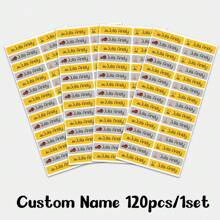 60pcs/ 120pcs/ 180pcs/ 240pcs Custom Name Sticker, Cartoon Small Fresh Cute Waterproof Modern School Supplies Label, Back To School, School Supplies, Paper Name, Category Sticker, Number Category, Customized Waterproof Name Labels For School Supplies, Personalized Stickers For Water Bottles, Lunch Boxes, And Personal Items, Warm Ambience, Autumn Home Refresh, Xmas Decoration
