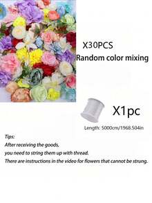 11pcs/21pcs/Set Multicolor Hanging Flower DIY Curtain Material Pack, Artificial Flower Hanging Indoor Decor (Includes 50m Transparent Line), Colorful Artificial Flower Hanging Indoor Decor For Spring, Suitable For DIY Wedding, Spring Party Decor, Wedding Room Decor, Holiday Party Decor, Indoor & Outdoor Decor - View 10