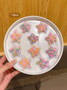 10pcs/Pack Cute Colorful Star Hairpins, Daily Wear Hair Clips Accessories - Multicolor - View 3