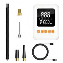 便携式轮胎充气机空气压缩机，带 LED 灯和压力表，150PSI，USB 充电，多用途，适用于汽车、摩托车、自行车、球类、电动自行车 - 绝缘材料，数字显示，便携式设计，便携式轮胎充气机 - 彩色 - 查看 14