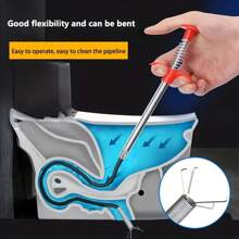1 pieza Cepillo flexible de tubo de drenaje, equipo de limpieza de desagües, accesorio de baño herramienta desbloqueante de desagües, cepillo de limpieza del rebosadero del fregadero, atrapapelo doméstico para desagües
