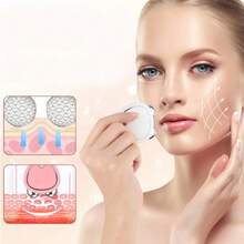 1 Masajeador Facial Recargable, Mini Rodillo de Masaje Microcorriente para Lifting Facial, Reducción de Arrugas, Adelgazamiento, Limpieza, Rejuvenecimiento y Reafirmación, Aparato de Belleza para Cara y Cuello, Masajeador Facial con 3 Niveles de Intensidad, Fácil de Llevar, Ideal para Viajar y Usar en Casa, Rosa - Blanco - Ver 2