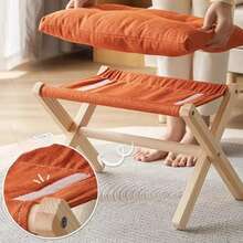 Mały taboret do przechowywania w domu, składany podnóżek do sofy w salonie, niski taboret wypoczynkowy z drewna bukowego z miękką, oddychającą poduszką, uniwersalny dodatek do domu do jesienno-zimowej aranżacji pokoju, idealny na prezent świąteczny, upiększa sypialnię, salon i przedpokój, dekoracyjne rozwiązanie do siedzenia i przechowywania, niezbędny element świątecznego wystroju domu, dodaje komfortu i stylu przestrzeniom osobistym.