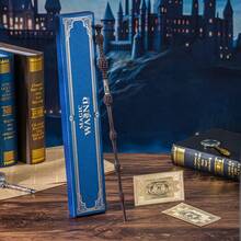 Warner Bros Bacchetta magica di Harry Potter - Bacchette dei personaggi del film ufficialmente autorizzate, realizzate in resina con anima in metallo incorporata per maggiore durabilità e resistenza alla rottura [Garanzia di autenticità] - Bacchetta di Lucius Malfoy, bacchetta di Hermione Granger. Perfetta per feste, esibizioni, cosplay, collezioni e regali