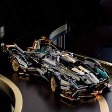 1690pcs Black Sports Car Building Blocks Set - Easy Assembly Collector Model, Perfect Gift For Christmas, Halloween, And Birthday