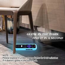 Funda protectora de silicona para control remoto de TV, de silicona suave que brilla en la oscuridad, resistente a la suciedad, adecuada para Roku Rc280 universal con cordón