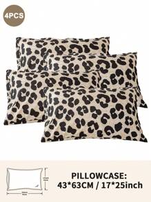1pc/2pcs/4pcs Leopard Print Pillowcase (Pillow Insert Not Included), Soft & Comfortable, Suitable For All Seasons - Multicolor - View 27
