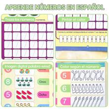 16-seitiges spanisches Malbuch und Schreibheft, mit Training zur Erkennung und zum Nachspuren von Groß- und Kleinbuchstaben. Erlernen Sie Kindergarten-Buchstaben A-Z durch Malaktivitäten, um die Buchstabenerinnerung und die Hand-Augen-Koordination zu verbessern. Schulmaterial, Geburtstagsgeschenke, Weihnachten, Neujahr.