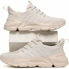 Tenis deportivos para correr para hombre, ligeros, transpirables, de malla - Z71-Beige - Ver 7