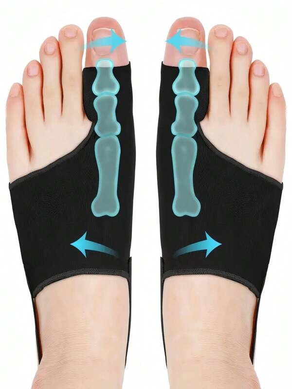 2 pares de separadores de dedos con almohadilla de gel, espaciadores de dedos de gran elasticidad, cómodos y transpirables para mujeres y hombres, aptos para usarse de día o de noche