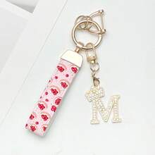 1 件锌合金钥匙扣，采用印花 PU 皮革设计，搭配闪亮皇冠字母吊坠，防锈涂层，适合悬挂车钥匙、钥匙等。它与任何东西相匹配，是引领潮流的必备品！ - 彩色 - 查看 10