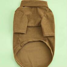 Hanorac cu guler înalt din catifea reiată, îmbrăcăminte în blocuri de culori, strat de bază pentru toamnă/iarnă, potrivit pentru câini de talie mică și medie