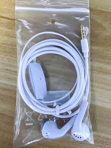 Fone de ouvido 2026 headset com fio e microfone entrada de 3,5mm - Branco - Visão 1