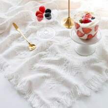 1 pieza Estera elegante blanca para acampar al aire libre, manta de picnic, alfombra de campamento bohemia, toalla de playa, cubierta de muebles, estera de tela reversible de múltiples usos