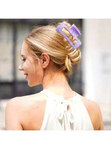 3 Stücke Damen Mode rosa, weiß & blau Wellenform quadratische Haarklammern, hochwertige elegante minimalistisches Design Multifunktions Farbverlauf Haarschmuck geeignet für täglichen Lässig Look, Partys, Arbeit, Urlaub, Gesichtswäsche, Make-up, Outfit Kombination