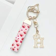 1 件锌合金钥匙扣，采用印花 PU 皮革设计，搭配闪亮皇冠字母吊坠，防锈涂层，适合悬挂车钥匙、钥匙等。它与任何东西相匹配，是引领潮流的必备品！ - 彩色 - 查看 11