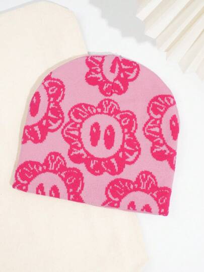 Fashionable Butterfly Pattern Knit Beanie Hat Autumn Accessories