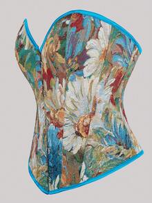 Top sin tirantes de moda para mujer, elegante corset estilo europeo y americano con cordones, ajuste ceñido, top tipo streetwear