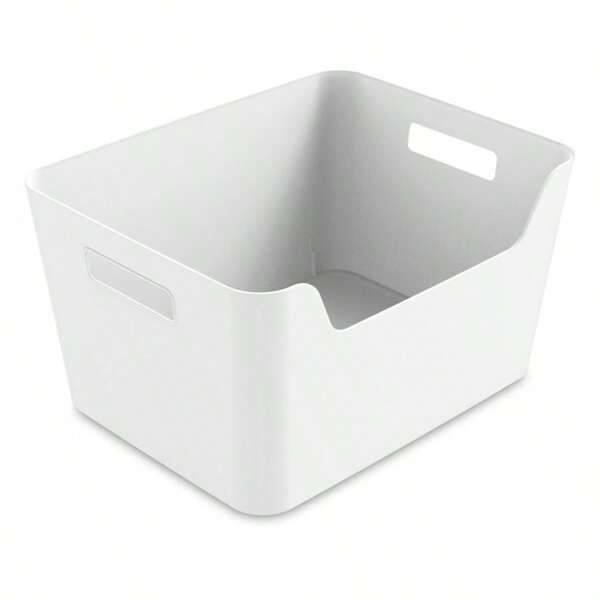 Large Easy Access Plastic Storage Bin, White