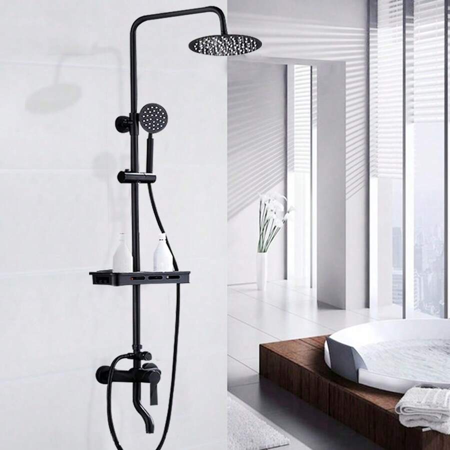 YUNRUX Rain Shower Shower System Shower Fitting Shower Set Antique Retro Nostalgia Black - Black - View 1