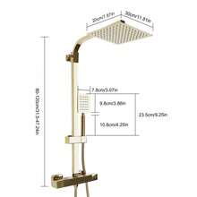 YUNRUX Gold Shower Faucet Set Stainless Steel Shower System Mixer Tap Rain Shower Head Shower