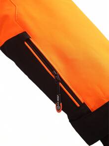 Men's Winter Ski Jacket, Outdoor Fashion Thick Ski Jacket, Men's Hooded Thick Mountaineering Windbreaker, Korean Casual Stylish Ski Jacket With Large Pockets - Orange - View 7